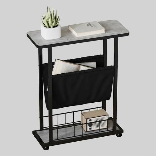Walmokid Narrow 3-Tier Side Table in grey