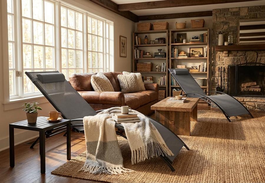 Patio Chaise Lounge Set by the pool